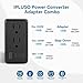 220V to 110V Converter, 220 to 110 Voltage Converter US to Europe for Hair Dryer with 1 USB A and 3 USB C Ports, European Travel Plug Adapter Power Converter Adapter Combo from US to EU/AUS/UK(Black)