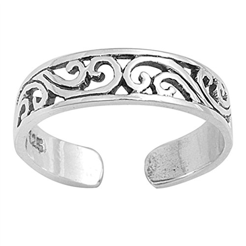 Bague d'orteil, Bague de pied, Argent sterling 925, Taille ajustable, Modèle 17