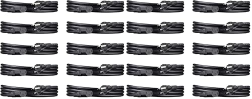 Image of Amazon Basics PC Power Cord for Monitor, Computer, TV, 3 Prong, 18 AWG, 125 Volts, 6 feet, Black, 20-Pack, UL Listed