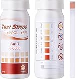 SuperCheck Salt Test Strips for Testing Sodium Chloride Content in Pool and Spa, 0-8000 ppm, Saltwater Pool Test Strips, Measure Salt Level in Saltwater Chlorine Generator Pool System, Salt Test Kits