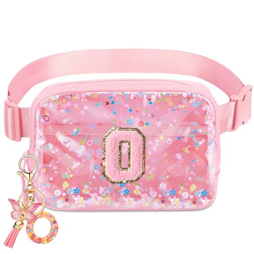 Image of Initial Fanny Pack for Girls - Belt Bag for Teens Kid Teen Girl Kid Birthday Gift Pink O