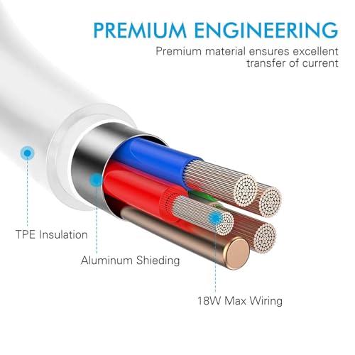 Image of Sounce Phone USB to Lightning Cable-20W Original [MFi Certified] Fast Charger Cable Power Charging Cord Compatible with iPhone 14 /13 /12 /11 /X /8 /7 /6 /iPad Series (White)