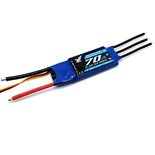 70A ESC with 5A/5.5V Switch BEC Output for The rc Airplane Fixed Wing 2-6S Lipo Hawk ZTW â€¦ (HAWK-70A SBEC)