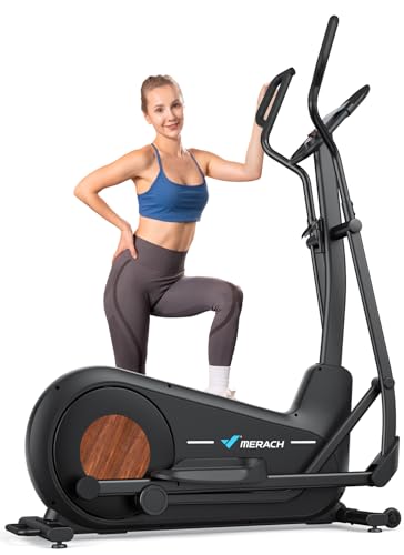 MERACH Elliptical Machine, Elliptical Exercise Machine with 18.5IN Stride, Hyper-Quiet Magnetic Drive System, Elliptical Trainer with 16 Resistance Levels, 400LBS Loading Capacity