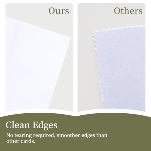 Image of Blank Tent Cards Printable 3.5 inch x 11 inch 100 Sheets | Goefun White Place Cards for Table Setting 80 lb Pre-Scored Name Card for Meetings, Weddings & Events