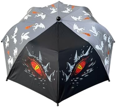 HECKBO Magic Umbrella - changes color in the rain - folding umbrella: fits into any backpack - with reflectors on all sides - wooden handle & protective caps