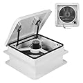 MAIGENAITE 14" RV Roof Vent Fan With LED Light, 12V Fantastic 4 Speed Reversible Air Circulation Exhaust for Camper, Travel Trailer, Cargo Trailer, Motorhome