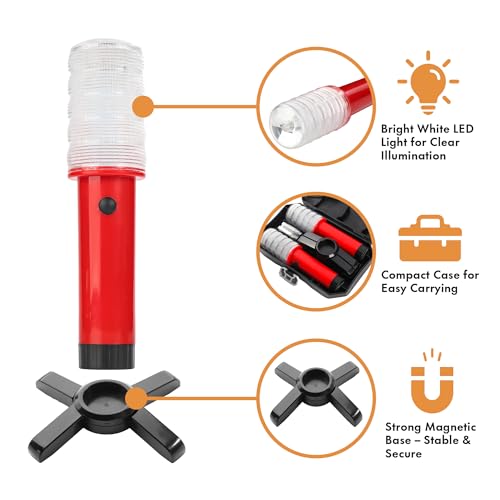 image for Twinkle Star Emergency Roadside Flares Kit LED Safety Strobe Road Warn