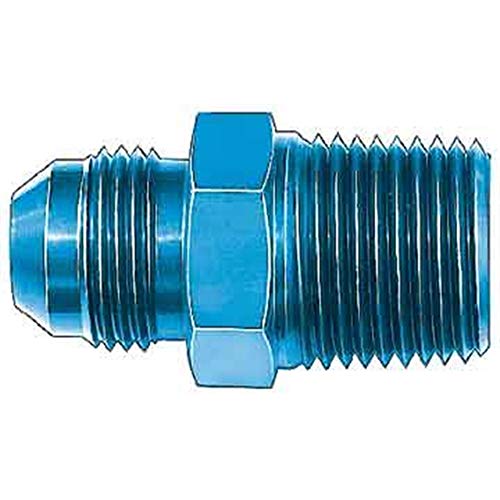 Aeroquip Fitting, Adapter, Straight, 8 AN Male to 3/8 in NPT Male, Aluminum, Blue Anodized, Each
