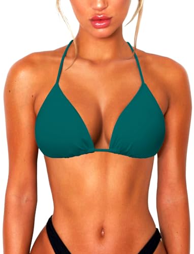 Image of OZICERD String Bikini Tops for Women Bathing Suit Swim Tops Sexy Triangle Bikini Top Black