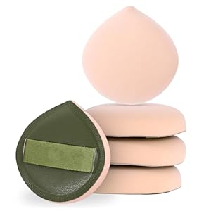 ZEYIYER 5PCS Makeup Sponges, Foundation and Setting Powder Puff Cushion, Teardrop Design Latex Free Blender for Concealer, Beauty Tool (Green)