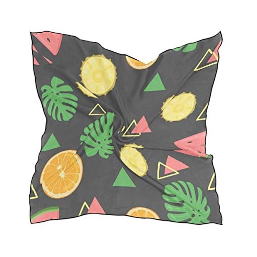 LUNLUMO Lätt halsduk halsduk tropisk ananas enkel målning mode siden designad kvinnor hijab wrap sjal