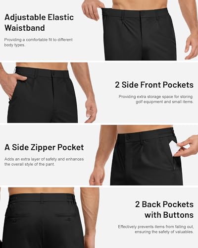DOWMQ Mens Drawstring Golf Trousers