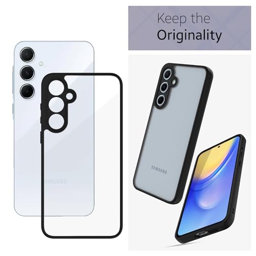 Image of KAPAVER Hybrid Series Back Cover Case Compatible with Galaxy A15 (PC+TPU) (Black)