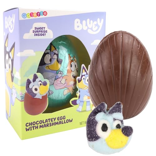 Galerie Milk Chocolatey Bluey Easter Egg with Marshmallow Inside, Gift Basket Stuffer Treat, 2.12 Ounces