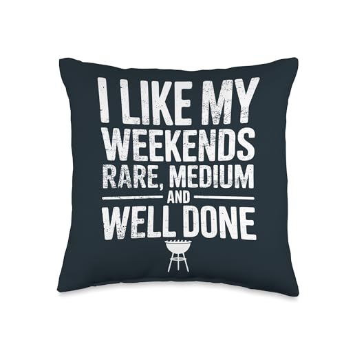 Barbecue Weekend BBQ Pitmaster Grill Throw Pillow