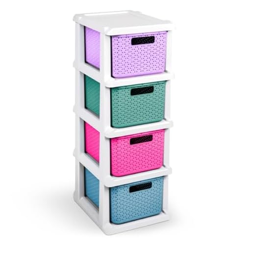 Gaveteiro Plástico Organizador com 4 Gavetas colorido