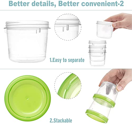 Mosville Baby Food Containers - 12 Sets, 4 Oz Food Grade Plastic Small Containers With Lids, Leakproof And Reusable, Microwave & Dishwasher Safe Freezer Containers For Food…… #TOP4