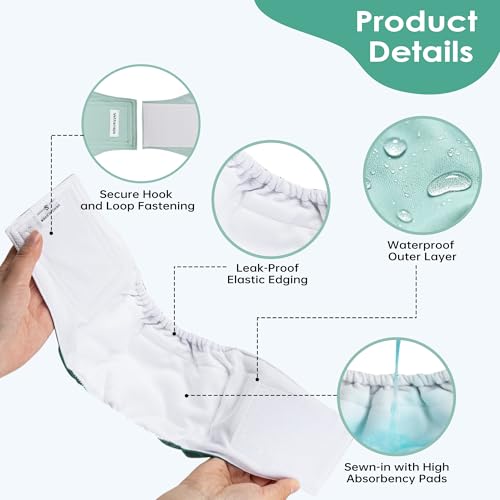 Image of 5 Pack Dog Diapers Male Reusable Belly Bands Washable for Large Male Dogs, High Absorbency for Puppy & Doggy, Size XL