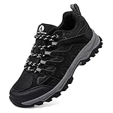 Unitysow Zapatillas de Senderismo para Hombre Zapatillas de Trekking Outdoor Camping Caminar Botas de Montaña Ligeros Transpirable Zapatos de Deporte,Negro,43 EU