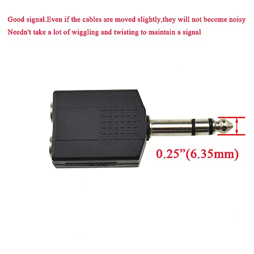 Adaptador de audio HAHIYO macho 6.35mm a dos hembras 6.35mm miniatura 2