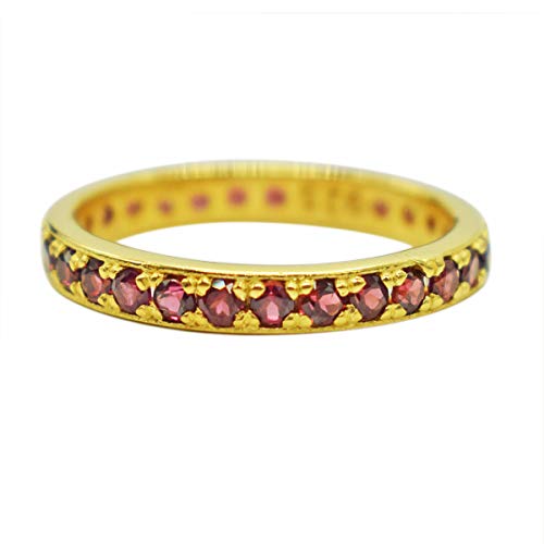 Bague de fiançailles grenat et or 925, une alliance d'éternité aux finitions haute joaillerie