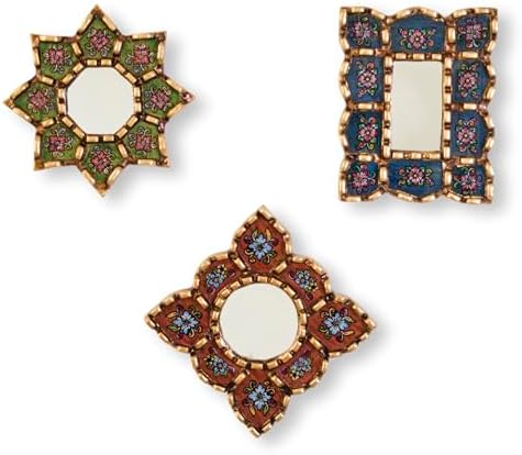 Peruvian Mirror Set of 3 – Handmade Painted Glass Mirror Wall Dec...