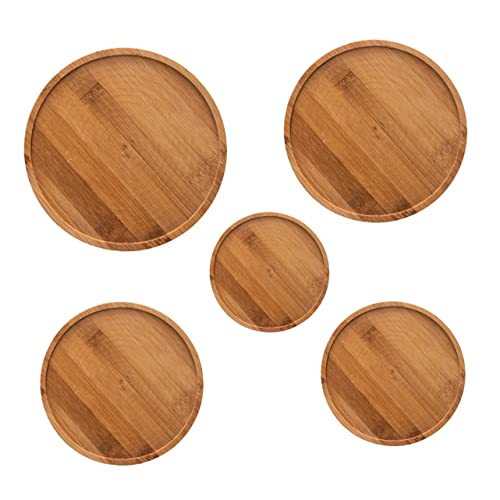 Yardwe 5Pcs Bamboo Planter Tray Bonsai Tray Square Tray Potted Plants Garden Pot Saucers Plant Pot Saucers Gardening Plant Saucer Flower Pot Trays Bamboo Flowerpot Bases Garden Supplies #TOP12