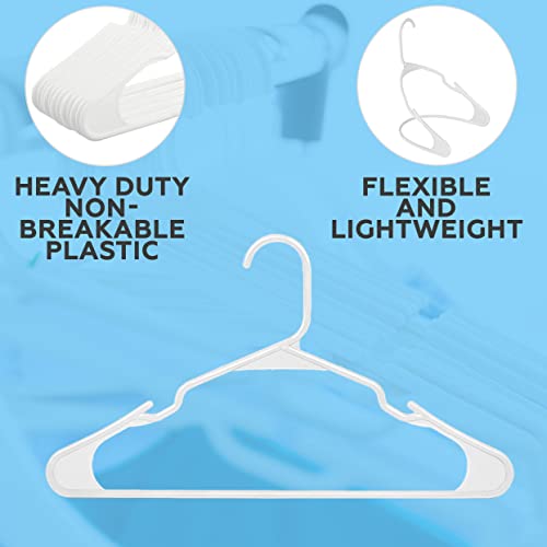 Plastic Hangers 20, 40, 60 Pack – Space Saving Hangers For Clothes – White Plastic Hangers For Neatly Hanging Clothing, Shirts, Jackets, Pants, Laundry, Dresses & More (20 Pack) #TOP5
