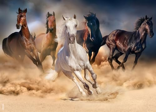 Rompecabezas para Adultos 1000 Piezas Juego Familiar Caballo Puzzle de Cartón Grueso Resistente Preciso Interconectable Edad 14+ miniatura 1