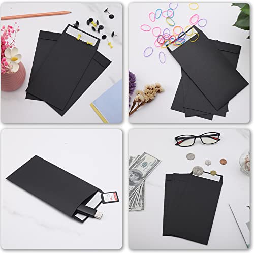 100 Pack Cash Envelopes Self Adhesive 6.7X3.5 Inch, Fit For Envelope Money Saving Challenge, Black Large Money Envelopes For Cash, Budgeting, Tips, Check, Coin & Tickets #TOP2