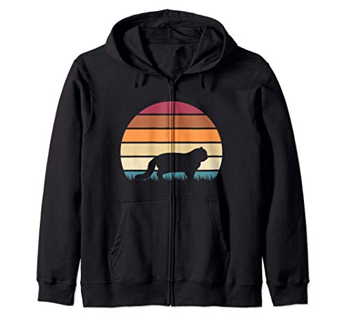 Retro Vintage Sunset Kitten Feline Pet Exotic Shorthair Cat Sudadera con Capucha