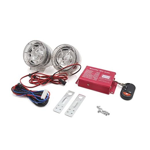 Sourcingmap – ® 2pcs Claro motocicleta Reproductor de MP3 Altavoz Sonido de audio Radio FM alarma de seguridad