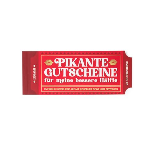 Legami- Gutscheinbuch für Partner, Block mit 24 Sexy Gutscheinen, Geschenkidee für Den Valentinstag, in FSC-Papier