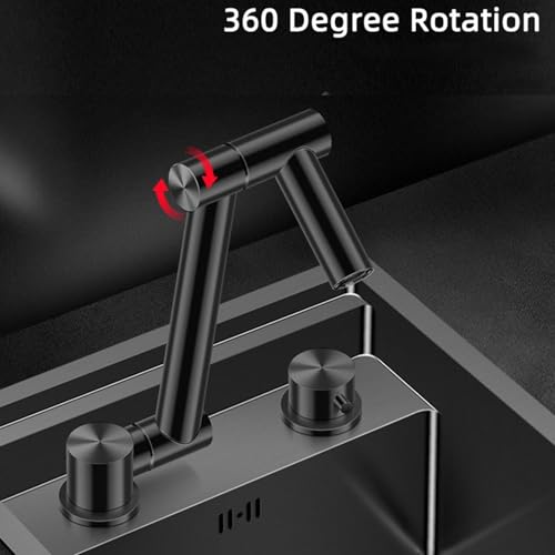 Robinet de cuisine pliable rotatif 360 avec commande indépendante - 5