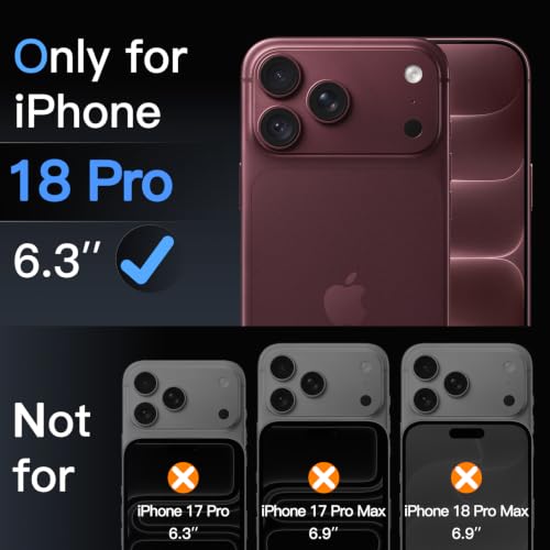 JETech Antyodblaskowy 3D 9H+ Ochraniacz Ekranu dla iPhone 18 Pro, 2 Sztuki | Szkło Hartowane, Narzędzie Instalacyjne Aut