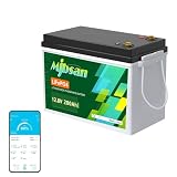 Mjbsan Mini LiFePO4, batteria da 12 V, 200 Ah, 200 A, BMS, batteria al litio da 2560 Wh, 8000 cicli, ideale per camper, trailer, barca e campeggio