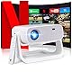 Wielio 2025 Neuer Upgraded Full HD 1080P Beamer, 20000 Lumens, 4K Unterstützung, Android 11, WiFi 6＆ Bluetooth 5.2, automatische Trapezkorrektur, 120° schwenkbarer Heimkino Beamer