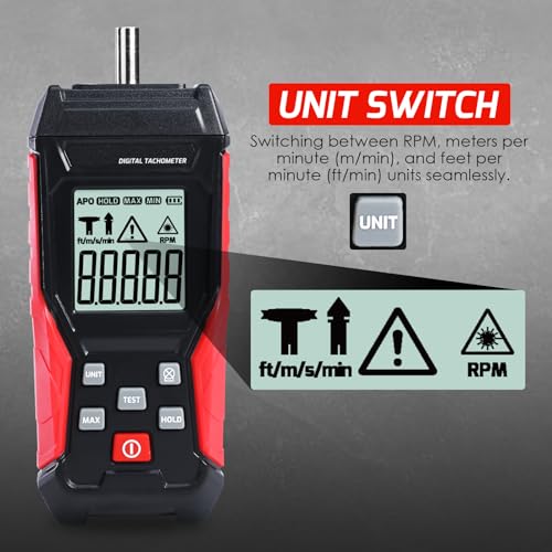 image for DANOPLUS Digital 2-in-1 Tachometer Noncontact Laser Photo Sensor 3~999