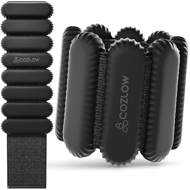 Cozlow - Ankle & Wrist Weights - for Men & Women - 1 Pair - Adjustable Silicone Workout Bands for Fitness & Strength Training - Wearable Leg & Cuff Weight Straps for Yoga & Dance