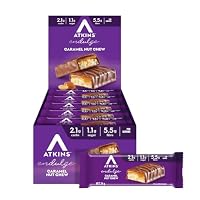 Atkins Endulge Caramel Nut Chew Bars | Keto Friendly Bars | 15 x 34g Low Carb Caramel Chocolate Bars | Low Carb, Low Sugar, High Fibre | 15 Bar Pack