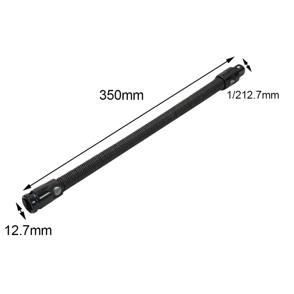 AASONS 1/2inch Square Drive Flexible Long Socket Extension Ratchet, Flexible Extension Bar Rod, Bendable Elastic Joint Head Post Connecting Link, Shaft Drive Adapter Bit Holder 350mm Impact Wrench