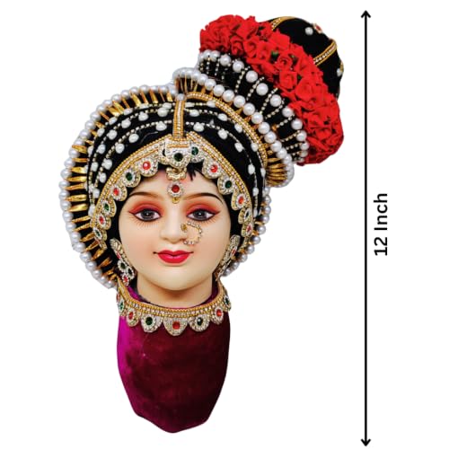 Image of SRI YAGNAA - POP Ammavari Face with Left Side Koppu | Decorative Lakshmi Face | Varalakshmi Face for Sravanamasam Pooja | Laxmi Face