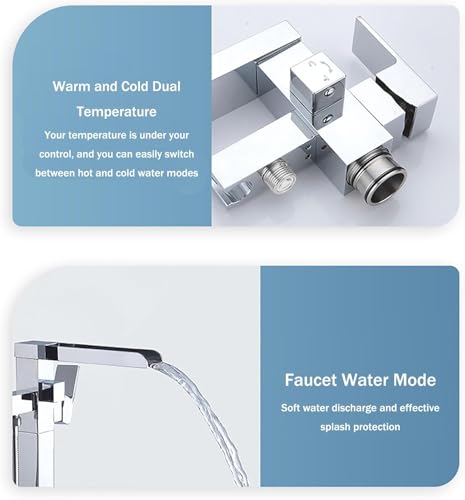 Robinet de baignoire à double commande cascade avec douche