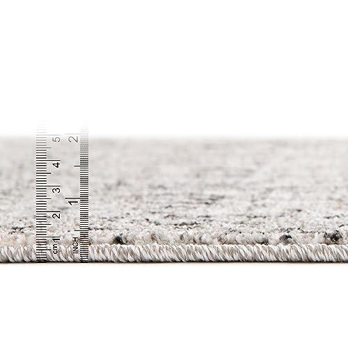 Image of Unique Loom Del Mar Collection Area Rug - Jennifer (4' 1 inch Round, Gray / Black)