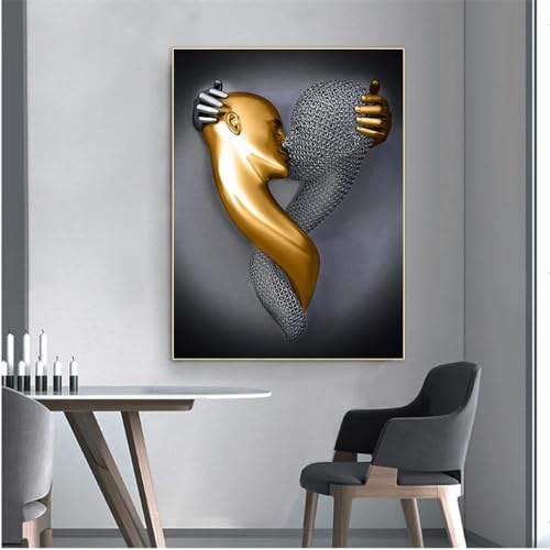 Tableau déco nature et image de statue cœur pour salon moderne - 2