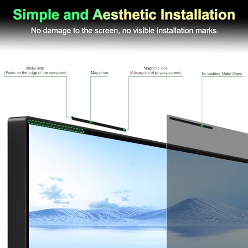 [2 Pack] Magnetic 27 Inch Monitor Privacy Screen for 16:9 Aspect Ratio Widescreen Monitor,Removable Anti Glare Computer Screen Privacy Shield Protector, Blue Light Filter by LUSA DESIGN - Image 3