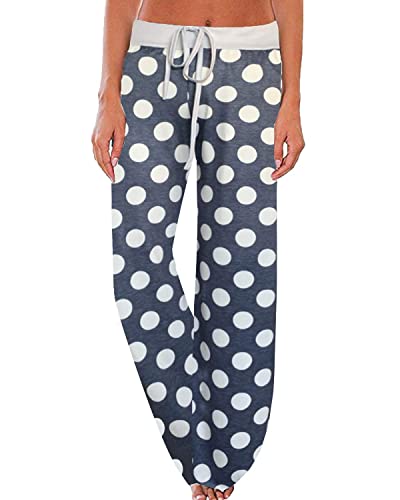 Image of NEWCOSPLAY Women's Comfy Pajama Pants Casual Drawstring Palazzo Lounge Wide Leg Pants