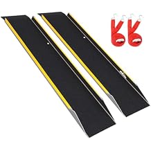 Ruedamann 48" Aluminum Shed Ramps for Lawn Mowers, 2PCS - 11.5" Wide Lightweight Sturdy Non-Slip Loading Ramps with Grit-Coated Surface, Truck Bed, Motorcycle, ATV, UTV, Trailer, 1200 LBS Capacity