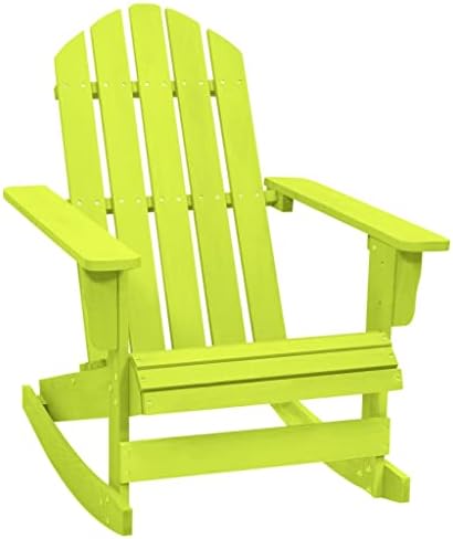 vidaXL Adirondack Rocking Chair, Solid Wood Lounge Patio Chair for Garden, Lawn Chair for Outdoor Porch Backyard, Modern Style, Solid Wood Fir Green